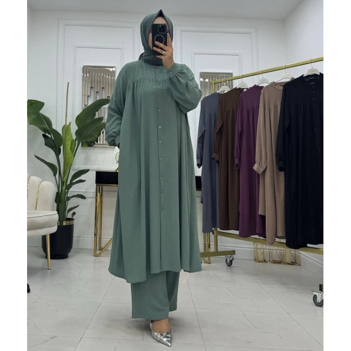 AL Butik | Ayrobin Kumaş Pantolonlu Salaş Takım Model - Yeni Sezon