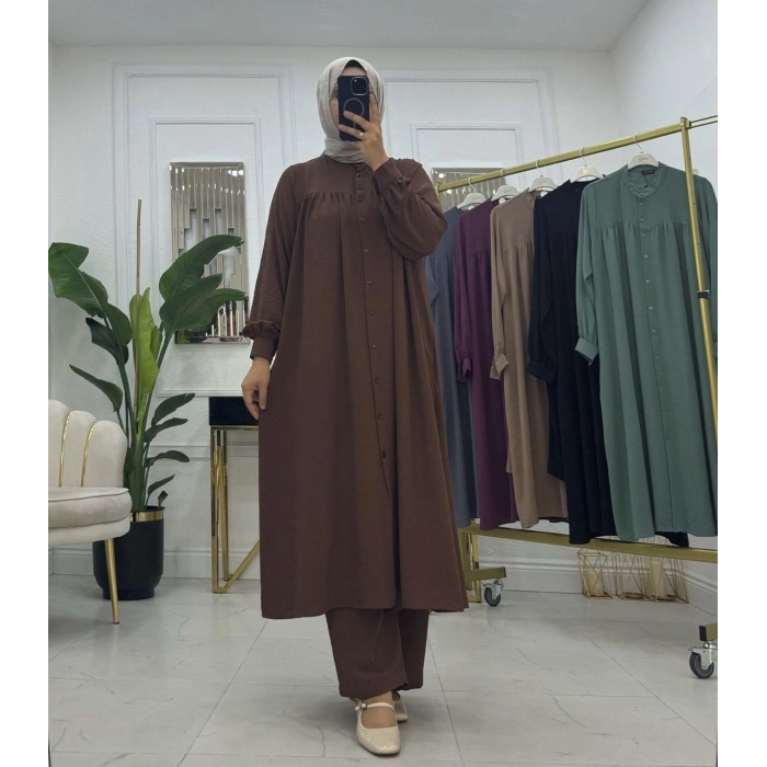AL Butik | Ayrobin Kumaş Pantolonlu Salaş Takım Model - Yeni Sezon