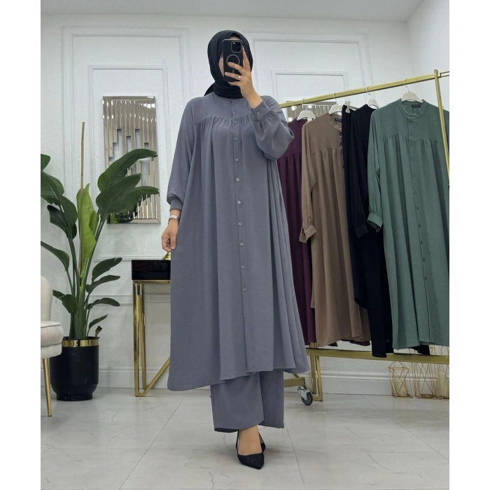 AL Butik | Ayrobin Kumaş Pantolonlu Salaş Takım Model - Yeni Sezon