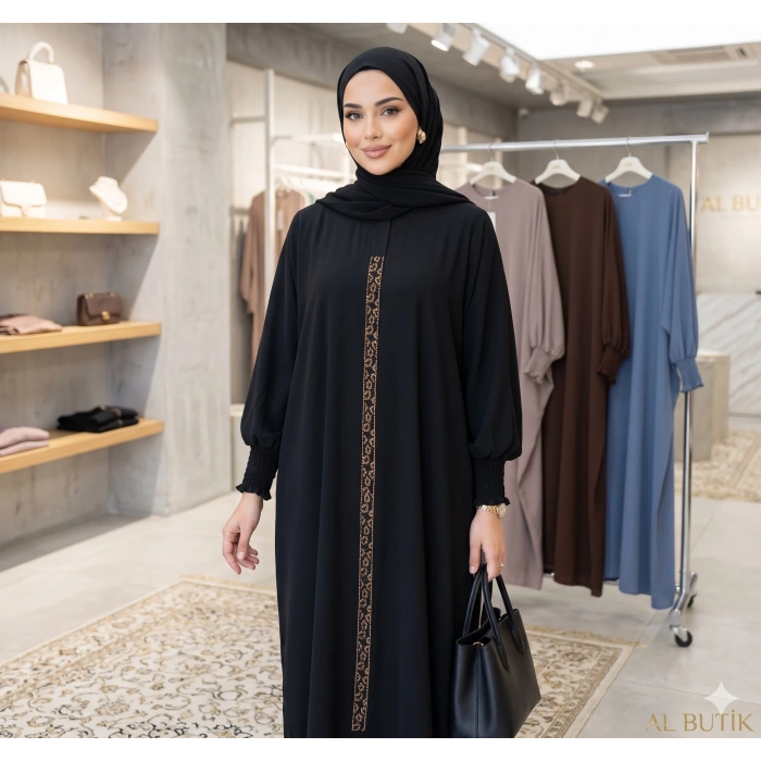 AL Butik | Birinci Kalite Medine İpeği Yarasa Kollu Elbise Tunik