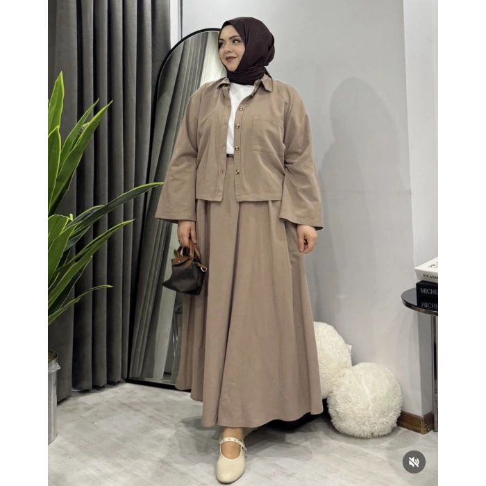 AL Butik | Yazlık Rahat Kesim Doğal Keten İkili Takım