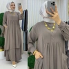AL Butik | Birinci Sınıf Medine İpeği Pantolonlu Takım - Yeni Sezon