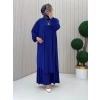 AL Butik | Sendy Kumaş Oversize Plise Pantolonlu Takım-Yeni Sezon