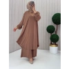 AL Butik | Sendy Kumaş Oversize Plise Pantolonlu Takım-Yeni Sezon
