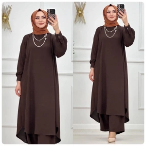 AL Butik | Kaliteli Oversize Ayrobin Kumaş İkili Tesettür Takım