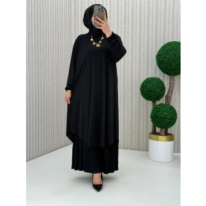 AL Butik | Sendy Kumaş Oversize Plise Pantolonlu Takım-Yeni Sezon