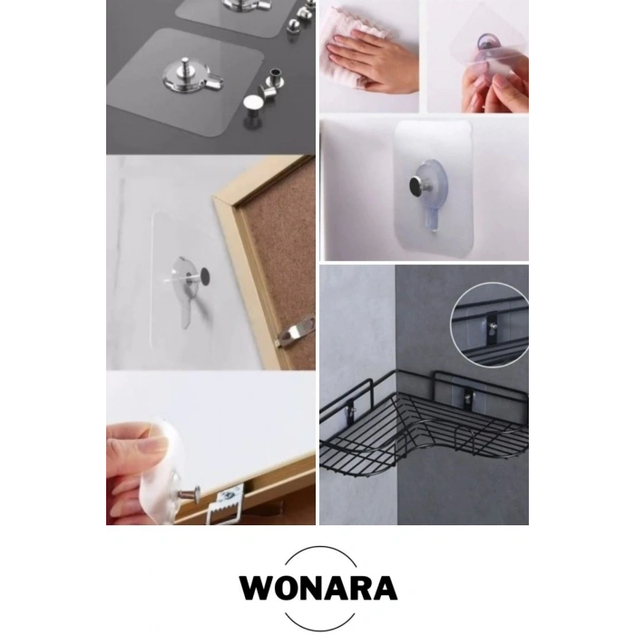 Dayanıklı Yapışkan Kanca İz Bırakmaz Süper Güçlü Vantuzlu Askı Cam Fayans Seramik Mermer 5 Adet