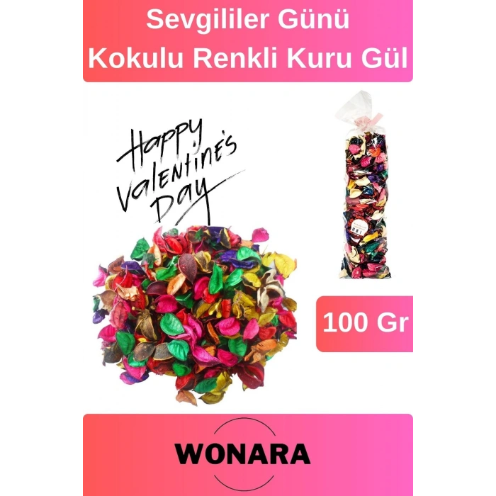 Özel Üretim Sevgililer Günü Renkli Kuru Gül Çiçek Dekoru Şık ve Kokulu Dekoratif Masa Konsepti