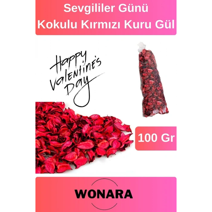 Özel Üretim Sevgililer Günü Kırmızı Kuru Gül Çiçek Dekoru Şık ve Kokulu Dekoratif Masa Konsepti