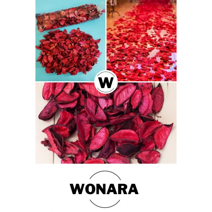 Özel Üretim Sevgililer Günü Kırmızı Kuru Gül Çiçek Dekoru Şık ve Kokulu Dekoratif Masa Konsepti