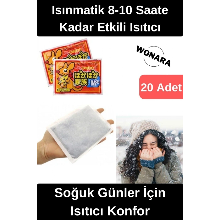 Pratik Isınmatik Dağcılık Tatil Deprem Kış 8-10 Saate Kadar Etkili Vücut El Ayak Bel Isıtıcı 20 Adet