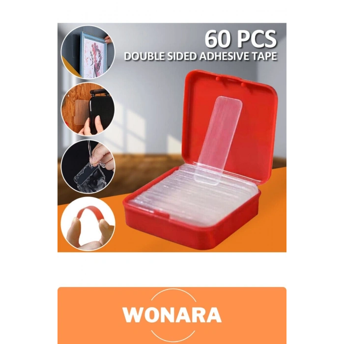 Özel Üretim Dayanıklı Kolay Kullanımlı Çıkarılabilir Şeffaf 60lı Çok Amaçlı Çift Taraflı 1 Adet