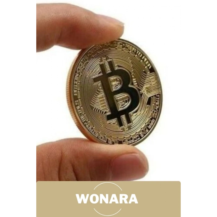 Özel Kutulu Altın Rengi Bitcoin Hatıra Parası Kripto Koleksiyonluk Hediyelik Madeni Para 5 Adet