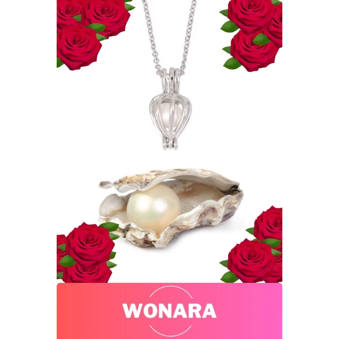 Özel Tasarım Sevgiliye Anneye Arkadaşa Uygun Kırmızı Gül Dolu Kutulu İstiridye İnci Kolye Seti