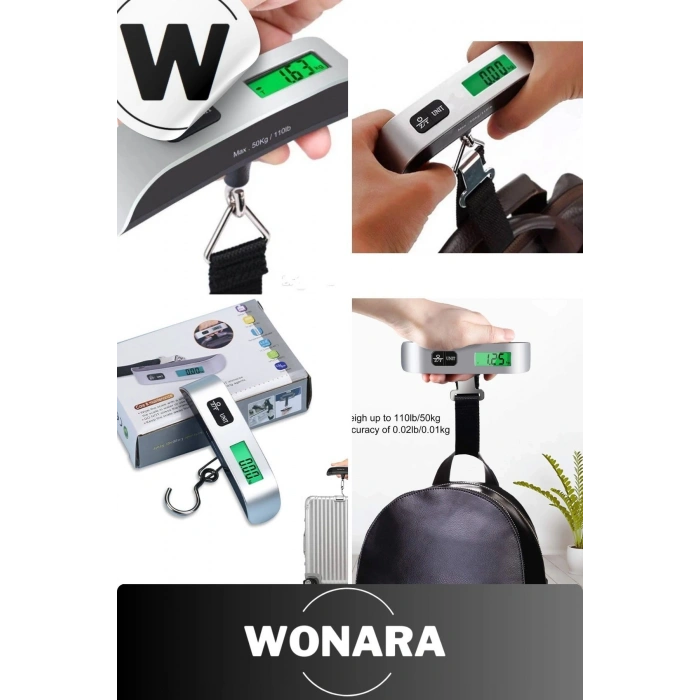 Dijital LCD Ekranlı Hassas Taşınabilir Pratik Seyahat Bagaj Tartısı 50 Kg Kapasiteli Ağırlık Tartı