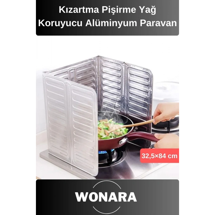 Premium Katlanabilir Paslanmaz Alüminyum Yağ Koruyucu Isıya Dayanıklı Kızartma ve Pişirme Paravanı