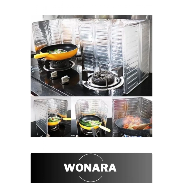 Premium Katlanabilir Paslanmaz Alüminyum Yağ Koruyucu Isıya Dayanıklı Kızartma ve Pişirme Paravanı