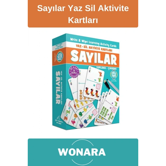 Deluxe Çocuklar İçin Matematik ve Sayılar Odaklı El Göz Koordinasyon Yaz Sil Eğitici Aktivite Seti