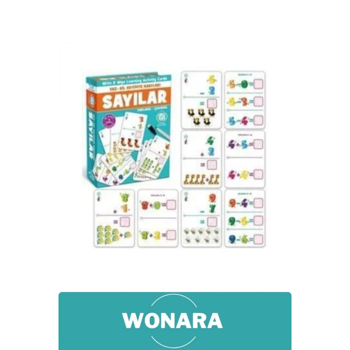 Deluxe Çocuklar İçin Matematik ve Sayılar Odaklı El Göz Koordinasyon Yaz Sil Eğitici Aktivite Seti