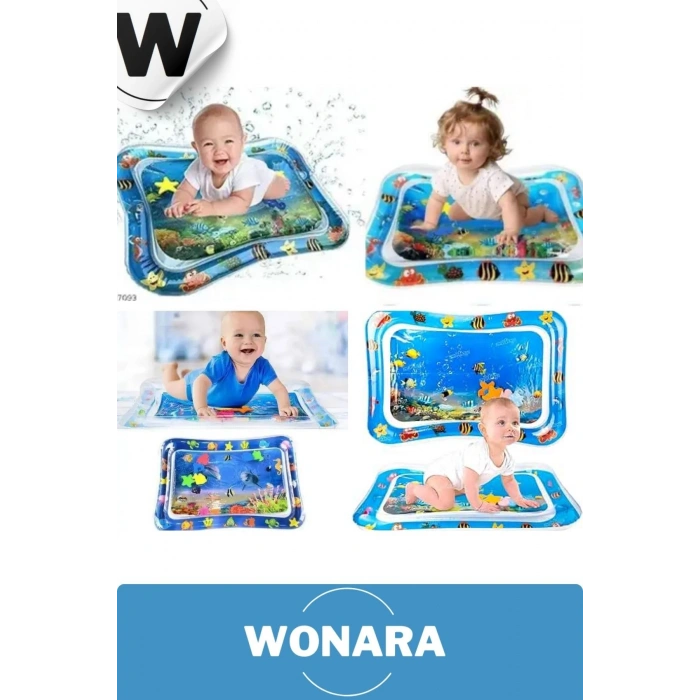 Dayanıklı BPA İçermez Güvenli Eğlenceli Bebek Kas Gelişimine Yardımcı Yatak Minder Su Oyun Matı