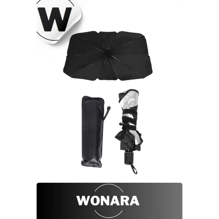 Deluxe UV Koruyucu Titanyum Gümüş Kaplama Dayanıklı Isı Engelleyici Araç İçi Ön Cam Şemsiye Güneşlik