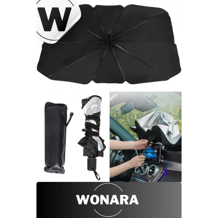 Deluxe UV Koruyucu Titanyum Gümüş Kaplama Dayanıklı Isı Engelleyici Araç İçi Ön Cam Şemsiye Güneşlik