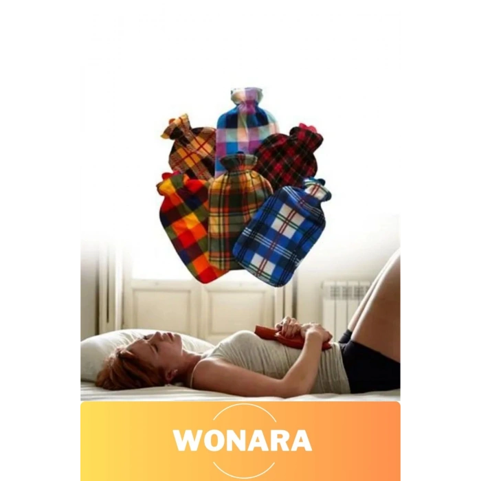 Premium Büyük Boy Polar Kılıflı Kauçuk Termofor Yıkanabilir Ağrı Rahatlatıcı Sıcak Su Torbası 2 Lt