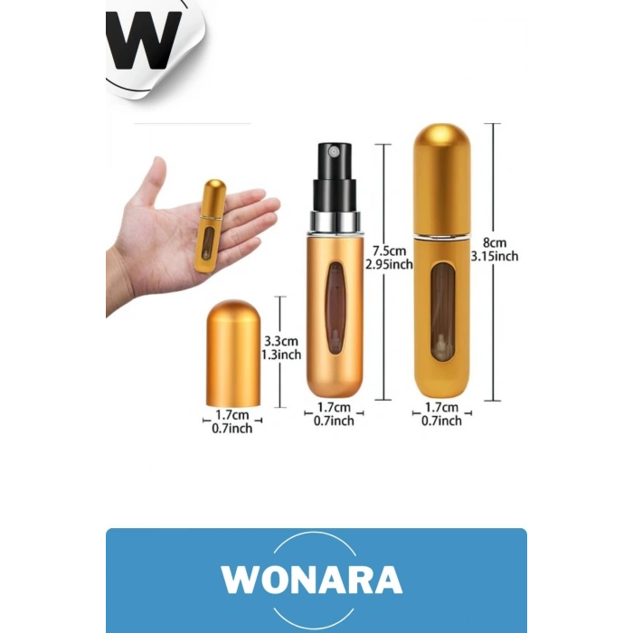 Deluxe Seri Koku Şişesi Doldurulabilir Portatif Çanta İçi Küçük Cep Parfüm Şişesi 5 Ml 1 Adet