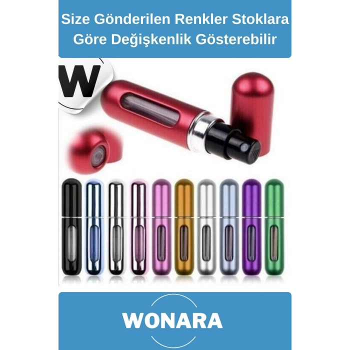 Deluxe Seri Koku Şişesi Doldurulabilir Portatif Çanta İçi Küçük Cep Parfüm Şişesi 5 Ml 10 Adet