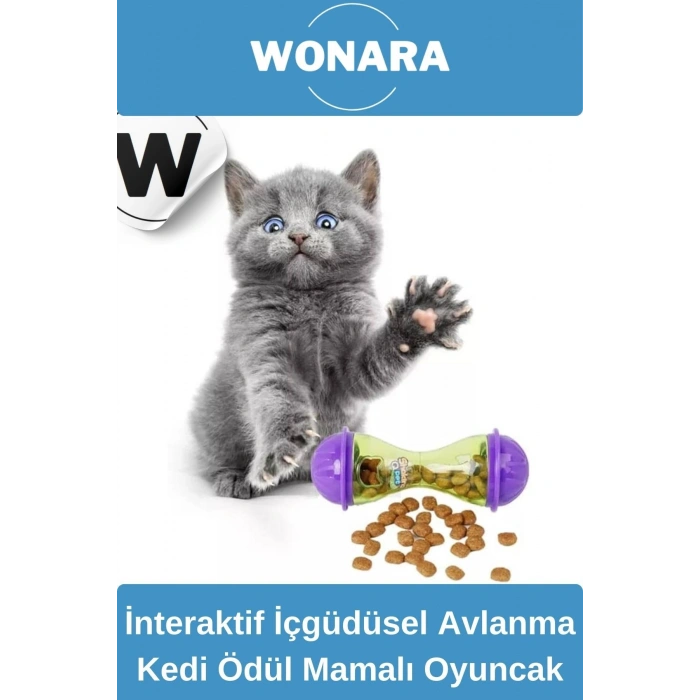 Dayanıklı Plastik Küçük Boy Saklama Hazneli İçgüdüsel Avlanma Deneyimli Kedi Ödül Mamalı Oyuncak