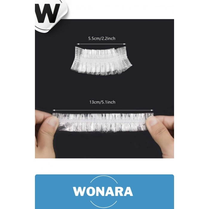 Özel Tasarım Suya Dayanıklı Koruma Sağlayan Hafif Esnek Şeffaf Herkese Uygun Kulak Bonesi 100 Adet