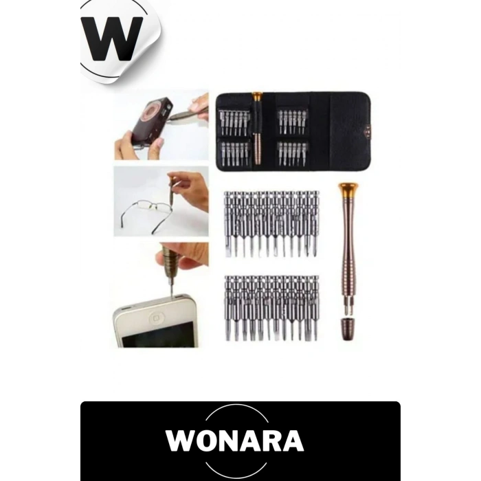 Özel Üretim 112 Gr Ağırlığında Hafif Hassas Tamirat İçin Mini Çıtçıtlı Cüzdan Tornavida Seti