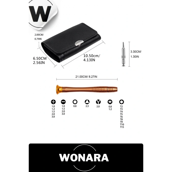 Özel Üretim 112 Gr Ağırlığında Hafif Hassas Tamirat İçin Mini Çıtçıtlı Cüzdan Tornavida Seti