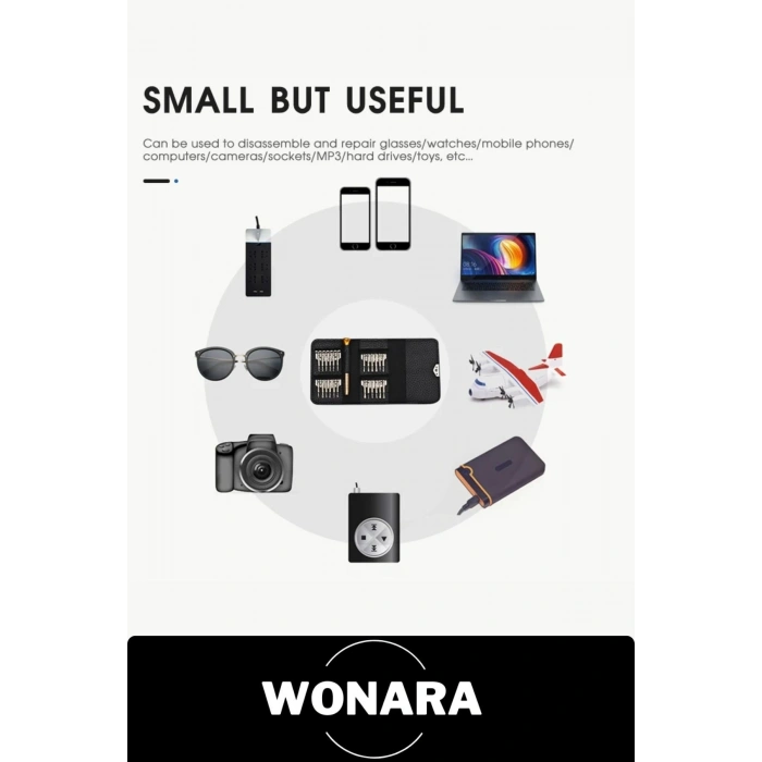 Özel Üretim 112 Gr Ağırlığında Hafif Hassas Tamirat İçin Mini Çıtçıtlı Cüzdan Tornavida Seti