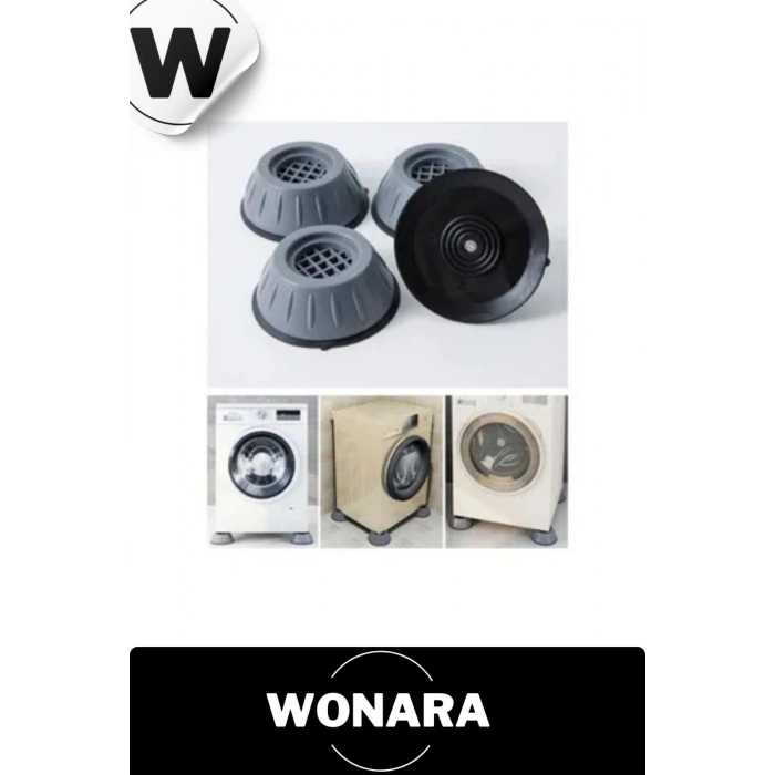 Kolay Kullanım Gürültü ve Titreşim Önleyici Kauçuk Çamaşır Bulaşık Makinesi Ayak Pedi 4 Adet