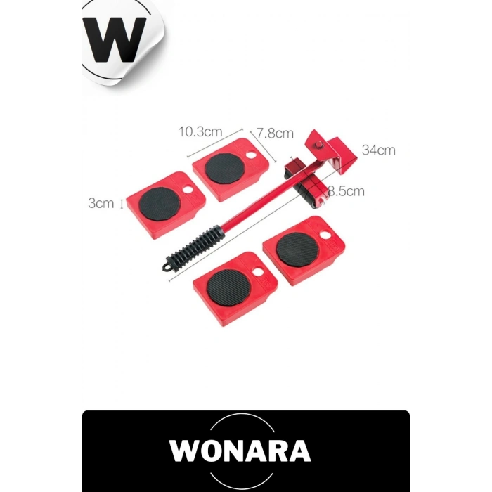 Özel Üretim ABS Plastik Tekerlekli Krikolu Ağır Beyaz Eşya ve Mobilya Kaydırma Aleti Seti