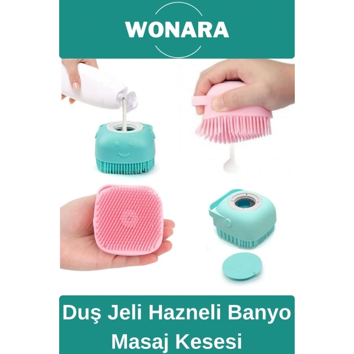 Özel Tasarım Evcil Hayvan Bebek Çocuk Şampuan Sabun Hazneli Cilt Dostu Silikon Fırçası Lif Kesesi