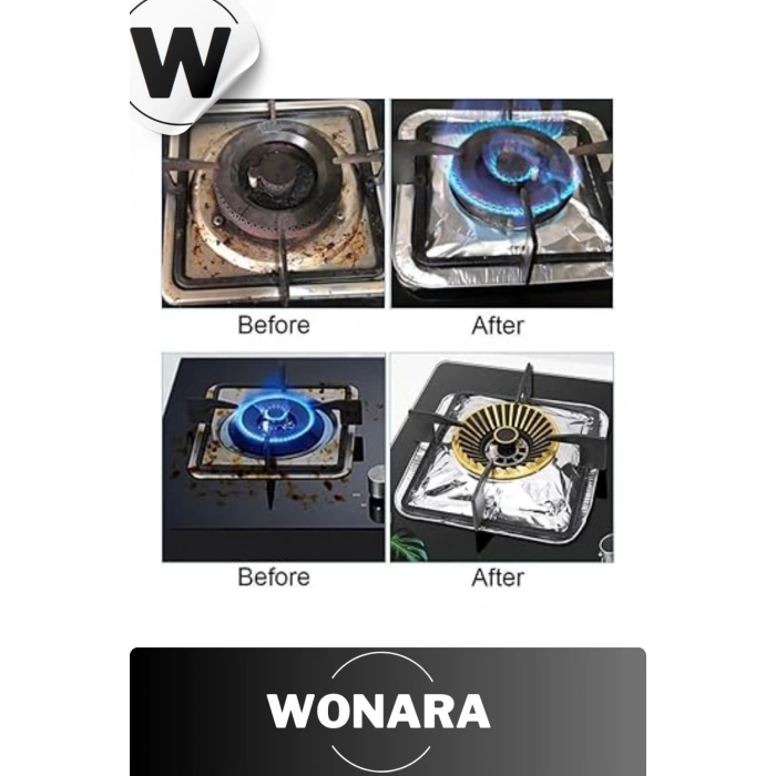 Özel Üretim Şık Tasarımlı Isıya Dayanıklı Gümüş Alüminyum Ocak Koruma Folyosu - 30lu Set