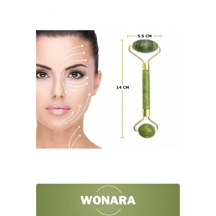Deluxe Pürüzsüz Parlak Cilt İçin Elmacık Kemiği Kan Akışı Desteği Yeşim Taşı Göz ve Yüz Masaj Aleti