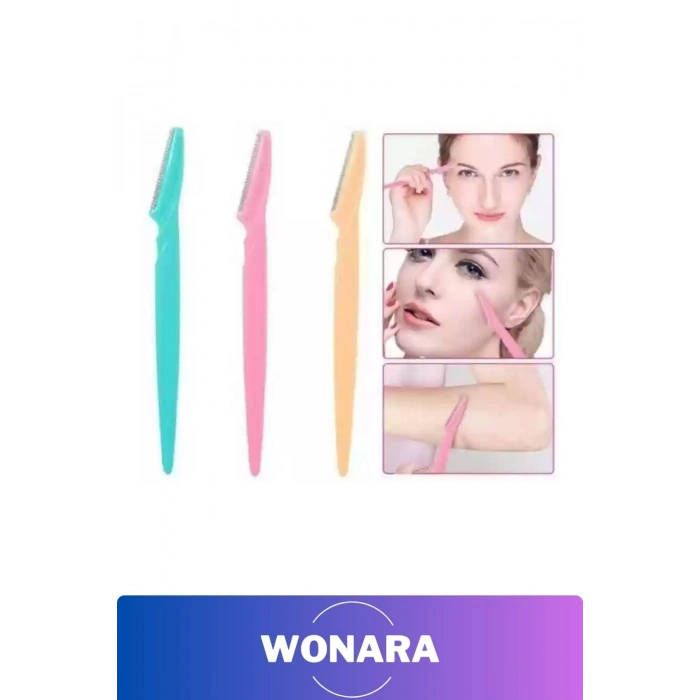 Premium Pratik Tahrişe Karşı Bakım İçin Tüy Yüz Bıyık Alma Aleti 3lü Set Kaş ve Yüz Usturası