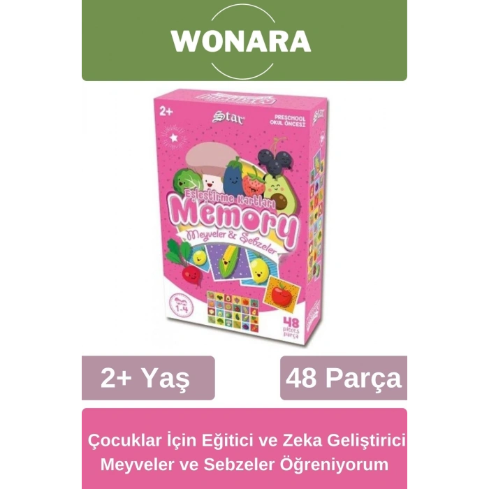 Eğitici Zeka Geliştirici Aile ile El-Göz Koordinasyonu Eğlenceli Meyveler ve Sebzeler Öğreniyorum