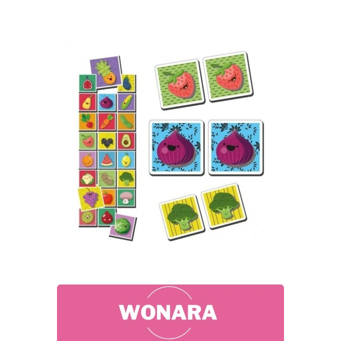 Eğitici Zeka Geliştirici Aile ile El-Göz Koordinasyonu Eğlenceli Meyveler ve Sebzeler Öğreniyorum