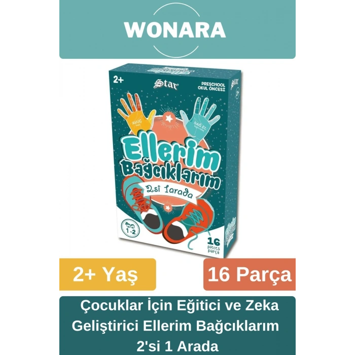 Eğitici Zeka Geliştirici Aile ile El-Göz Koordinasyonu Desteği Eğlenceli Ellerim Bağcıklarım 2 in 1