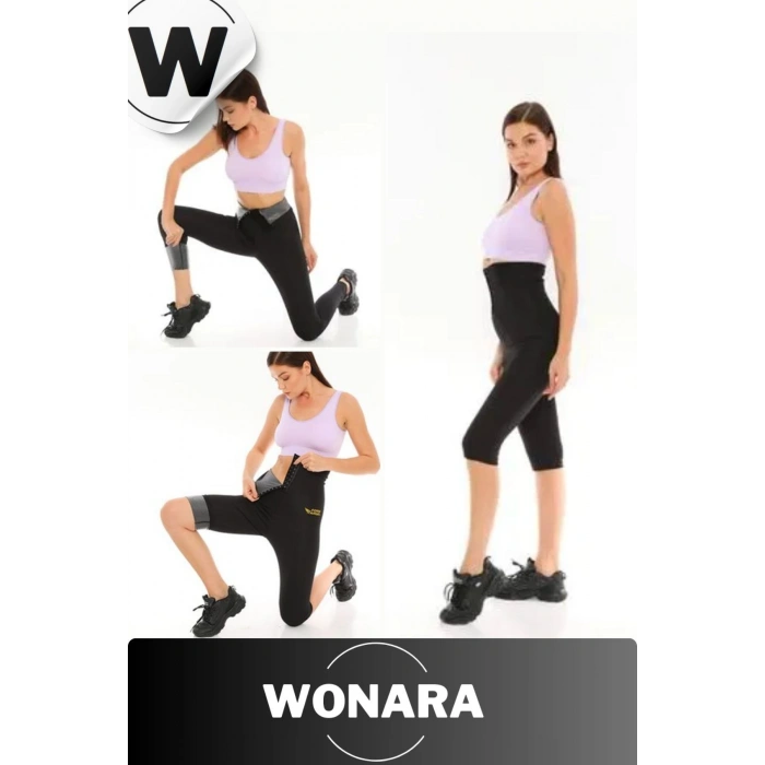 Premium Şekillendirici İnceltici Konforlu Antrenman Koşu Yürüyüş Yüksek Bel Kısa Termal Sauna Tayta