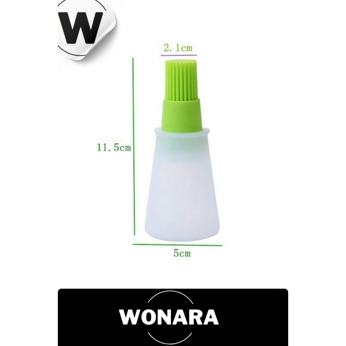 Pratik Seri Dayanıklı Kolay Temizlenen Uzun Ömürlü Sürülebilir Silikon Uçlu Fırçalı Yağdanlık 3 Adet