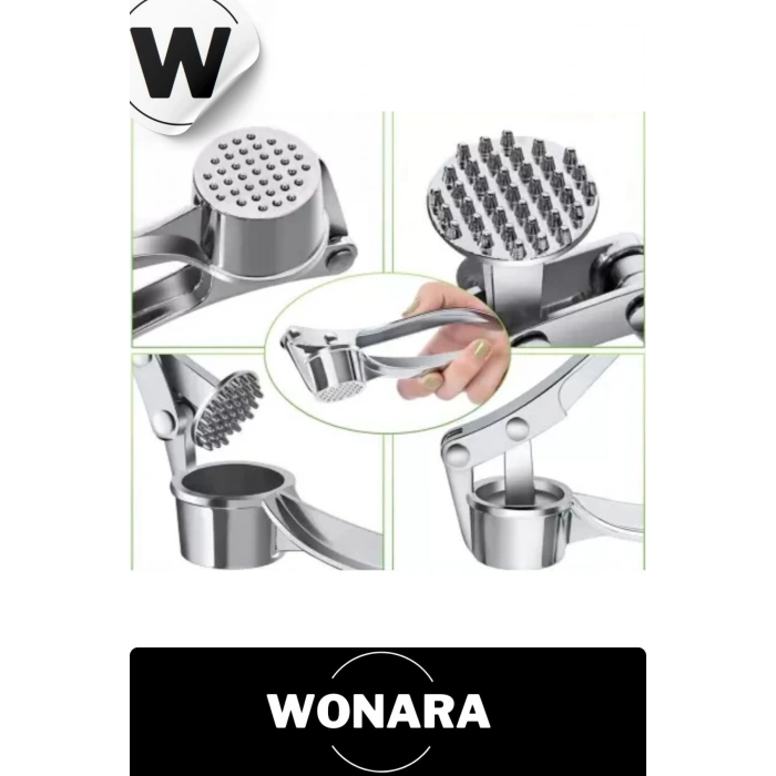 Özel Tasarım Dayanıklı Paslanmaz Çelik Ergonomik Saplı Pratik Sarımsak Ezici Aleti ve Rendesi