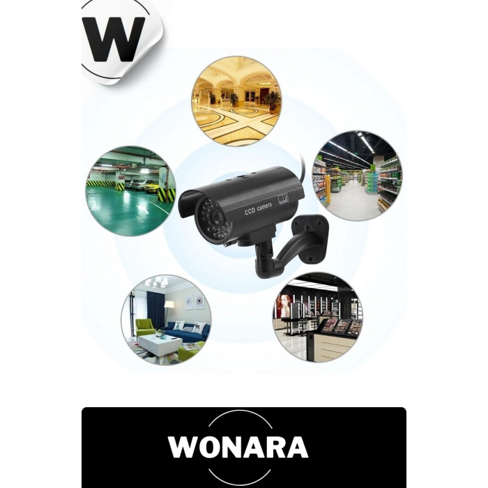 Özel Tasarım Ev Ofis Bahçe İçin Led Işıklı Pilli Caydırıcı Dekoratif Güvenlik Kamerası 4 Adet