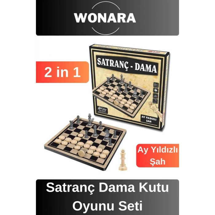 Premium Board Game - Zekav Geliştirici Eğitici Strateji Klasik Satranç Dama Kutu Oyunu Seti