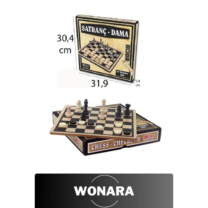 Premium Board Game - Zekav Geliştirici Eğitici Strateji Klasik Satranç Dama Kutu Oyunu Seti