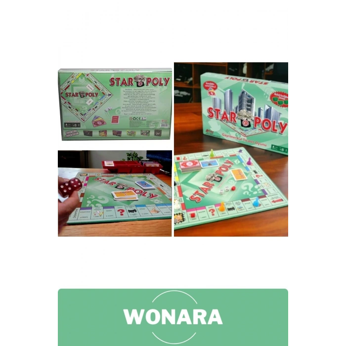 Premium Board Games - Zeka Eğlence Geliştirici Eğitici Strateji Star Poly Gayrimenkul Kutu Oyunu